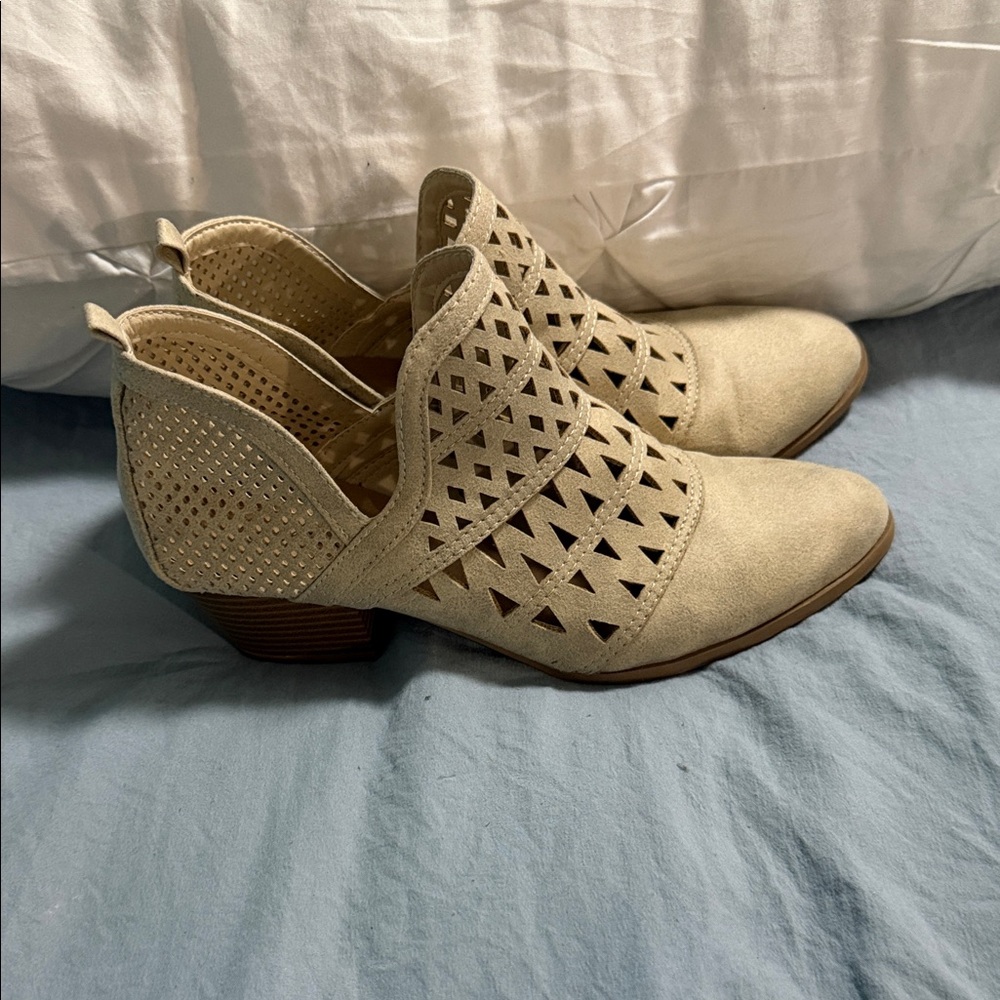 Stylish Cream Ankle Booties for Women